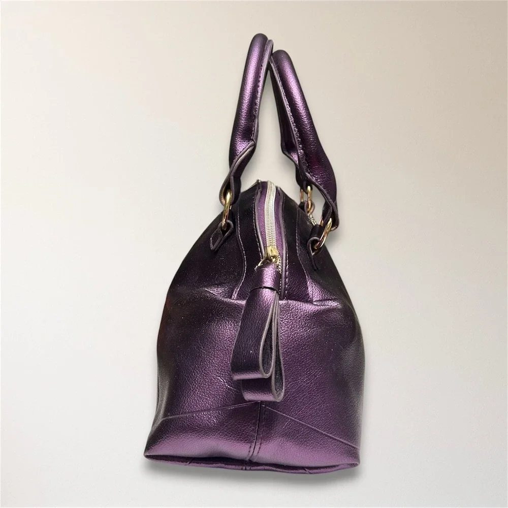 Victoria's Secret Y2K Metallic Purple Quilted Satchel Handbag McBling Retro‎ Bag